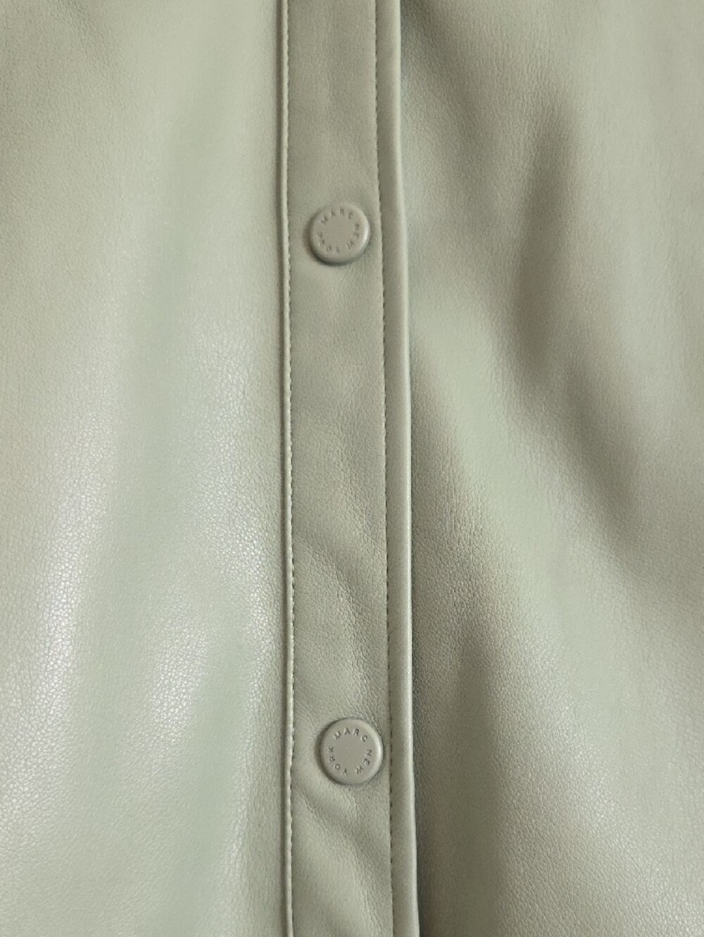 EUC Marc New York Light Sage Green Faux Leather Snap-Front Jacket Medium - Picture 3 of 9